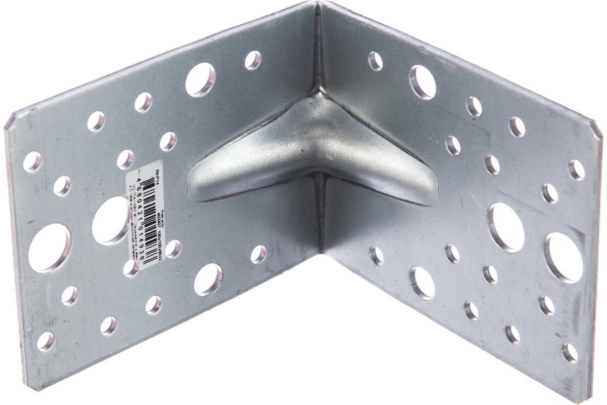 Уголок усиленный 100х100х80х2,5 мм RKP14 горячеоцинкованная сталь, 20 шт - фото