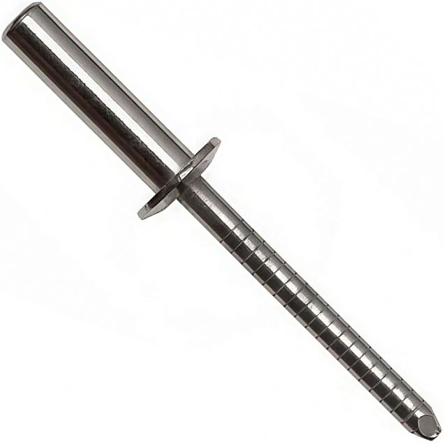 Заклепка вытяжная закрытая со стандартным бортиком 3,2х6 мм, нержавеющая сталь А2 / нержавеющая сталь А2 - фото