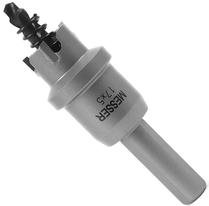 Коронка по металлу ТСТ с центрирующим сверлом и толкающей пружиной Messer, сталь HSS - фото