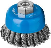 Щетка-крацовка чашечная для УШМ 80 мм, жгутированная стальная проволока, ЗУБР PROF 35275-080_z02 Щетка-крацовка чашечная для УШМ 80 мм, жгутированная стальная проволока, ЗУБР PROF 35275-080_z02