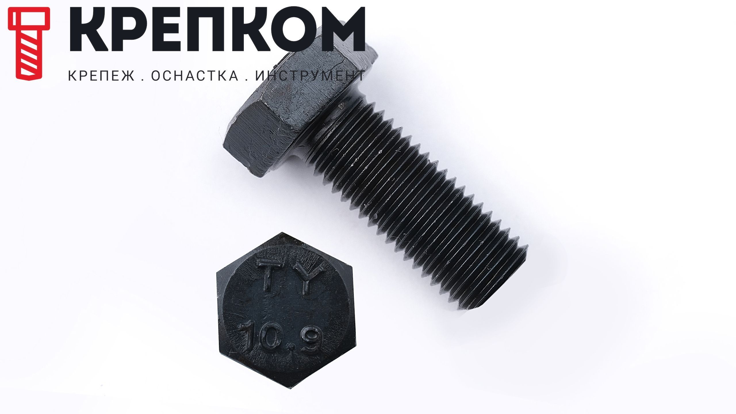 Болт с полной мелкой резьбой М10х1х55 DIN 961 (ISO 8676) класс прочности 10.9, оксидированный - фото