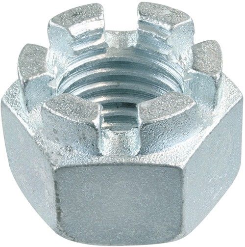 Гайка корончатая М20 DIN 935, класс прочности 8, оцинкованная сталь - фото