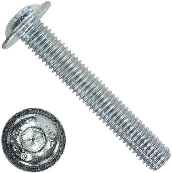 Винт с полукруглой головкой и фланцем M12х30 ISO 7380-2, класс прочности 10.9, Reyher 073801120120030, оцинкованная сталь, 100 шт - фото