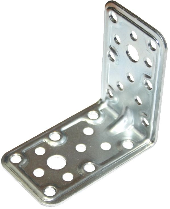 Уголок крепежный усиленный 82х82х50 мм, оцинкованная сталь - фото