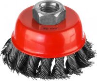Щетка-крацовка чашечная для УШМ 80 мм, жгутированная стальная проволока, Mirax 35104-080 Щетка-крацовка чашечная для УШМ 80 мм, жгутированная стальная проволока, Mirax 35104-080