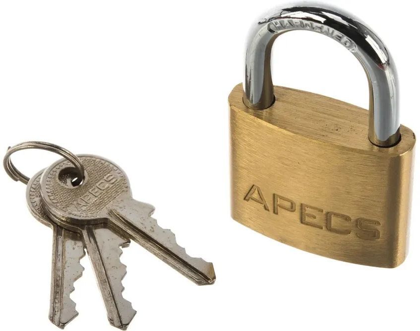 Замок навесной APECS PDB-01-40, латунь - фото