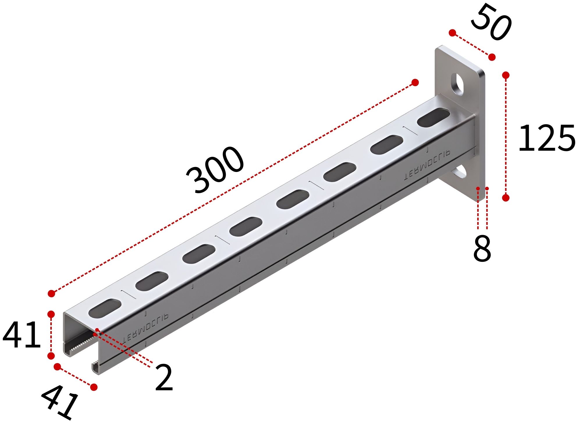 Консоль 41х41х2,0-300 TERMOCLIP - фото