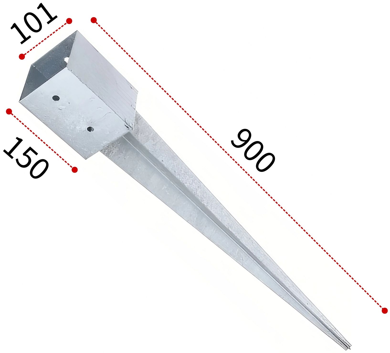 Забивное основание столба 101х101х150 мм GAH ALBERTS 211318, горячий цинк - фото