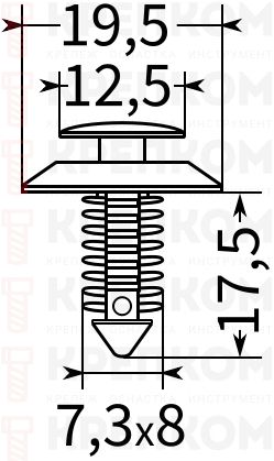 Клипса автомобильная нажимная 0003 - фото
