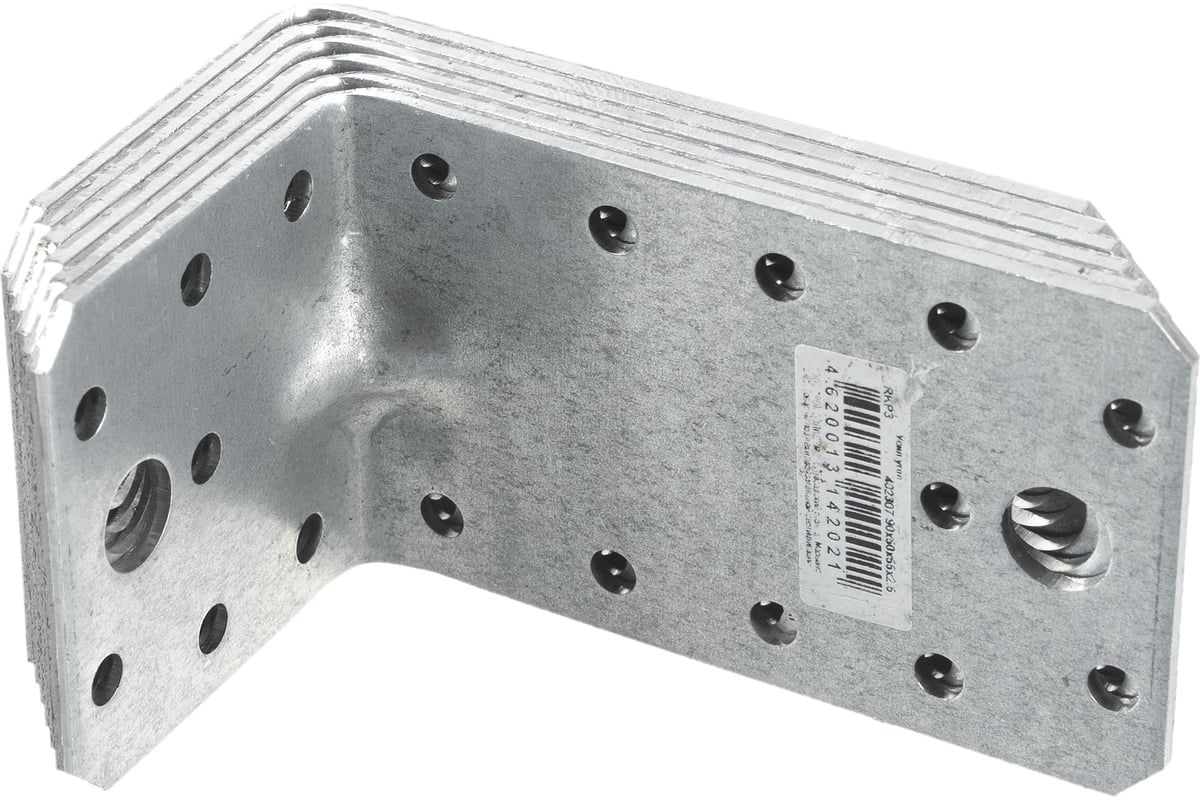 Уголок усиленный 90х50х55х2,5 мм RKP3 горячеоцинкованная сталь, 20 шт - фото