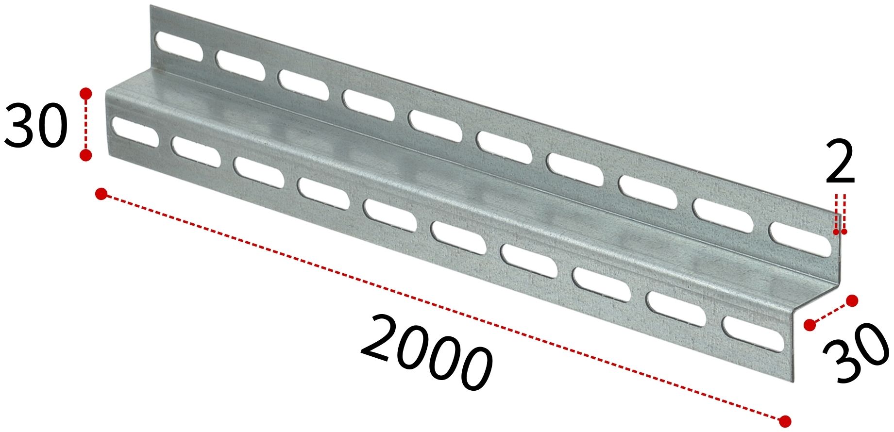 Профиль монтажный Z-образный 30х30х30х2 мм, L=2000 мм - фото