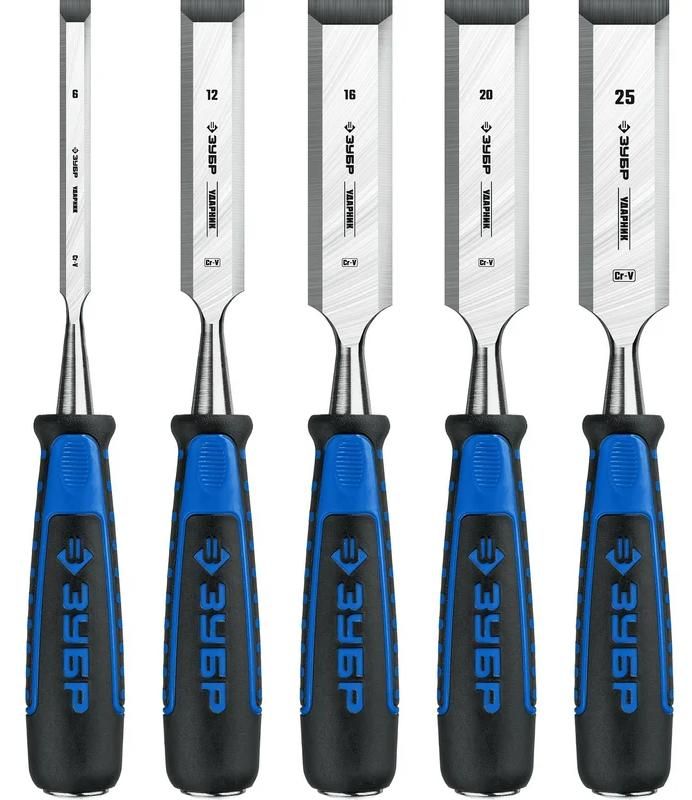 Набор стамесок-долот Ударник ЗУБР PROF 18097-H5, 5 предметов - фото