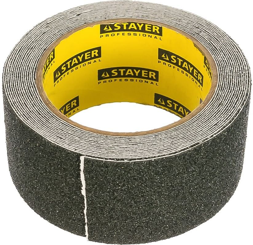 Лента клейкая противоскользящая 50 мм 5 м Stayer ProTape 12270-50-05, чёрная - фото
