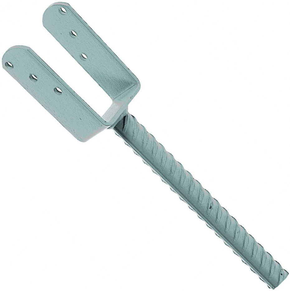 Основание колонны бруса U-образное 100х40х20х200 толщина 4 мм Петротех, оцинкованная сталь - фото