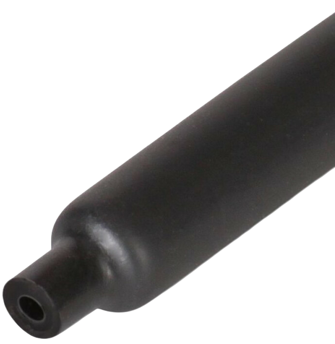Трубка термоусаживаемая с клеевым слоем, не подавляющая горения 32/8 мм, 4:1 ТУТ К Raychman, черная - фото