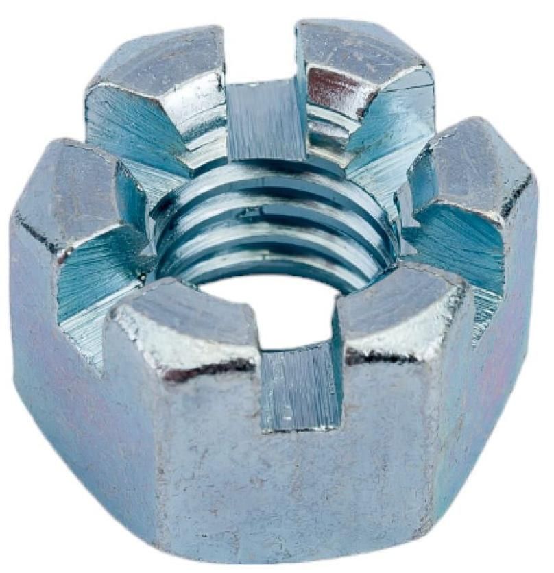 Гайка дюймовая корончатая UNF 5/8"-18 DIN 935 оцинк - фото