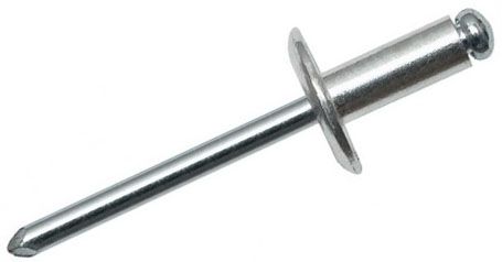 Заклепка вытяжная алюминий/сталь 4х6 с широким бортиком 12 мм - фото