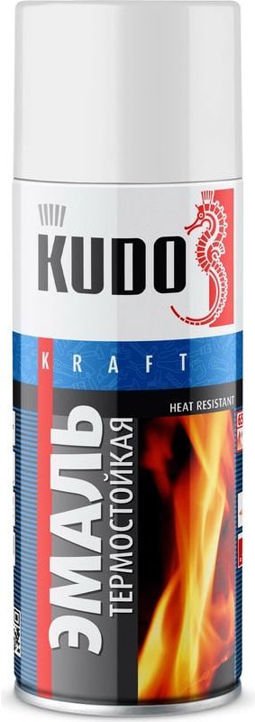 Эмаль термостойкая 520 мл Kudo KU-5003, белая - фото