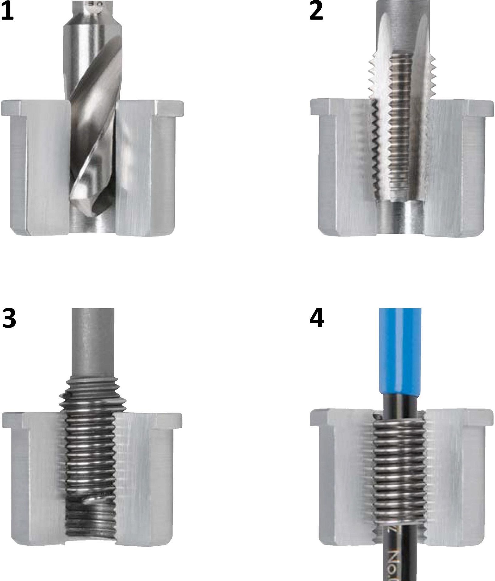 Вставка резьбовая M8x1 мм DIN 8140S H-Tools 107312HT-20, 20 шт, мелкая метрическая резьба - фото