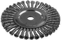 Щетка-крацовка дисковая для УШМ 200х22 мм, жгутированная стальная проволока 0,5 мм, ЗУБР PROF 35190-200_z02 Щетка-крацовка дисковая для УШМ 200х22 мм, жгутированная стальная проволока 0,5 мм, ЗУБР PROF 35190-200_z02