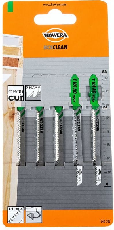 Пилка по дереву для электролобзика T101AO Hawera F00Y240502, сталь HCS, 5 шт - фото