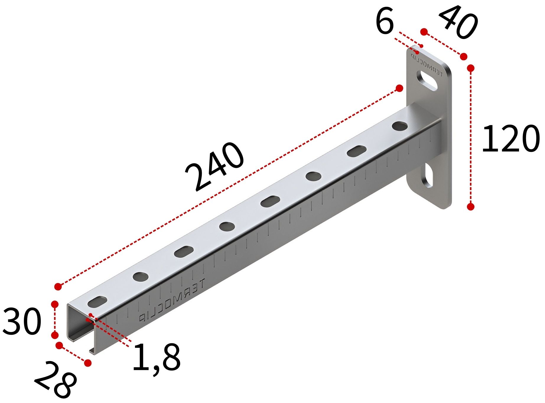 Консоль 28х30х1,8 - 240 TERMOCLIP - фото