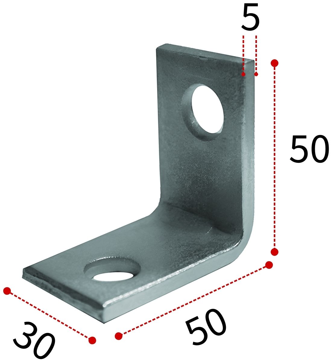 Крепежный уголок 50х50х30х5 мм ПТ, оцинкованный - фото