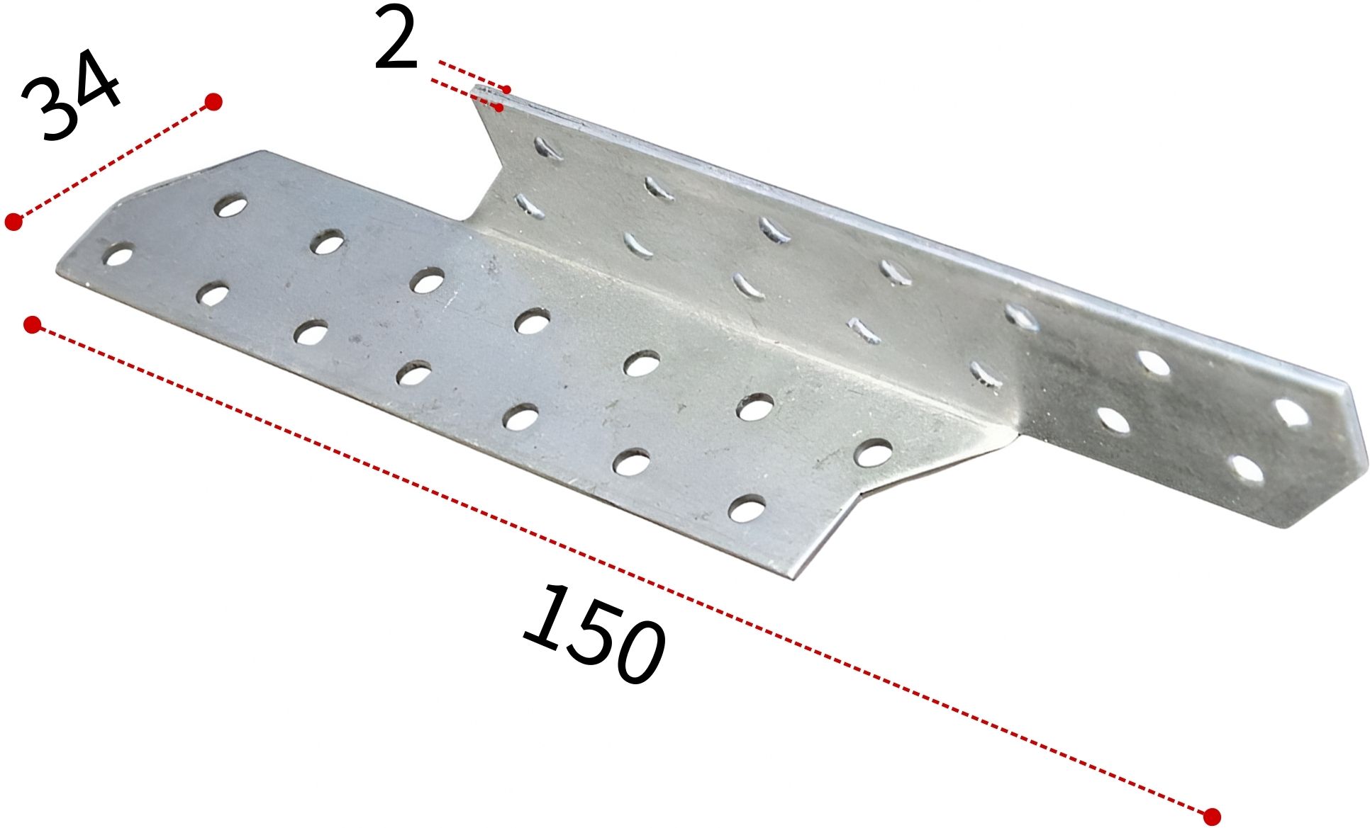 Держатель балки 150х34 правый, горячий цинк - фото
