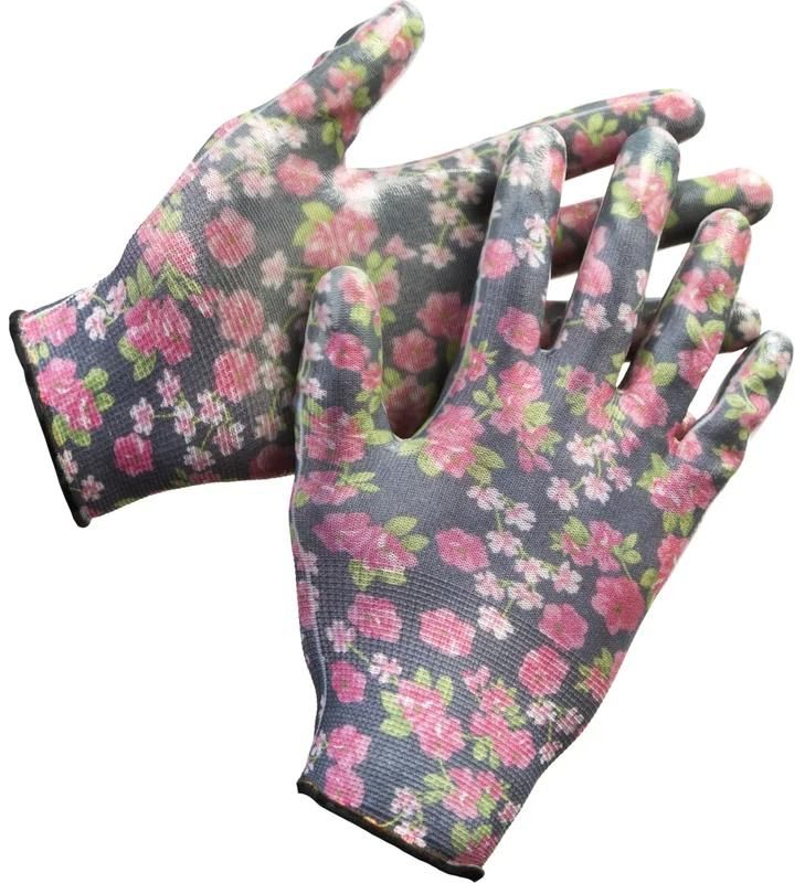 Перчатки садовые с прозрачным нитриловым покрытием, 13 класс, L-XL Grinda 11297-XL, чёрные - фото