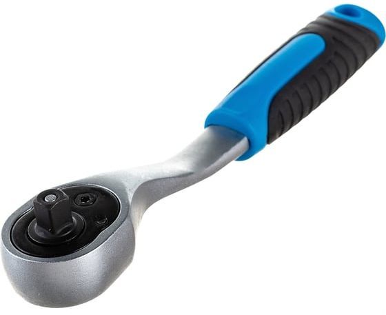 Рукоятка трещоточная изогнутая 1/4", 72 зубца Cr-Mo ЗУБР 27730-1/4 - фото