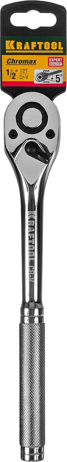 Рукоятка трещоточная цельнометаллическая 1/2", 72 зубца Kraftool 27793-1/2_z02 - фото