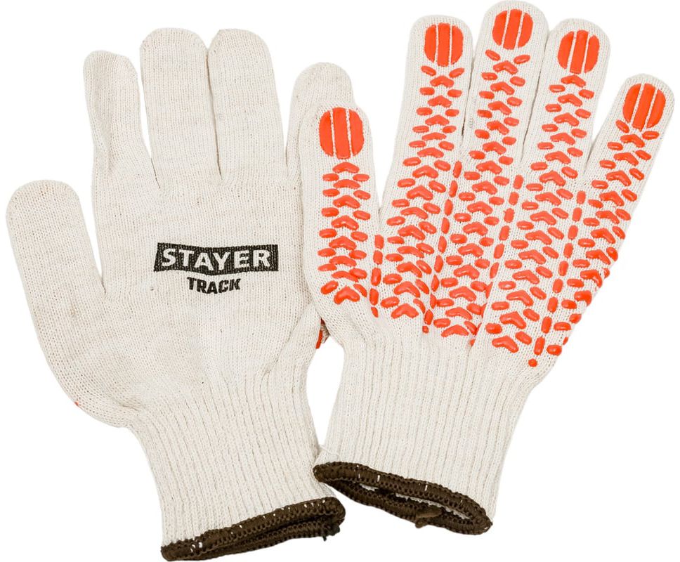 Перчатки хлопчатобумажные L-XL с покрытием протектор Track Stayer 11401-XL - фото