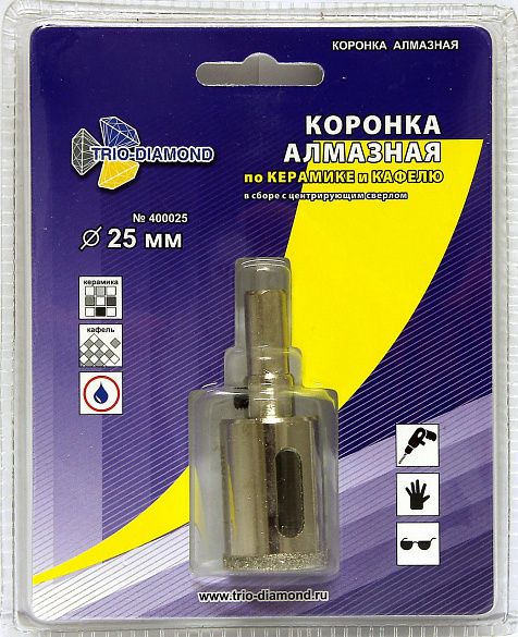 Коронка алмазная по керамике 25 мм Trio-Diamond 400025 - фото