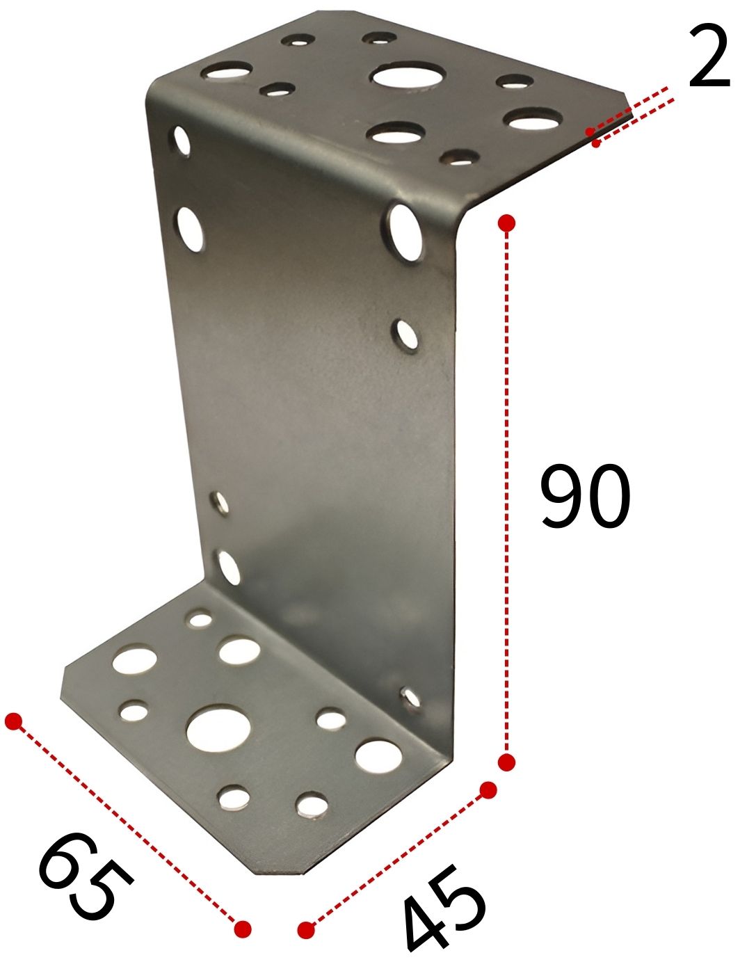 Крепежный уголок Z-образный 45х90х45х65 мм ПТ, горячий цинк - фото