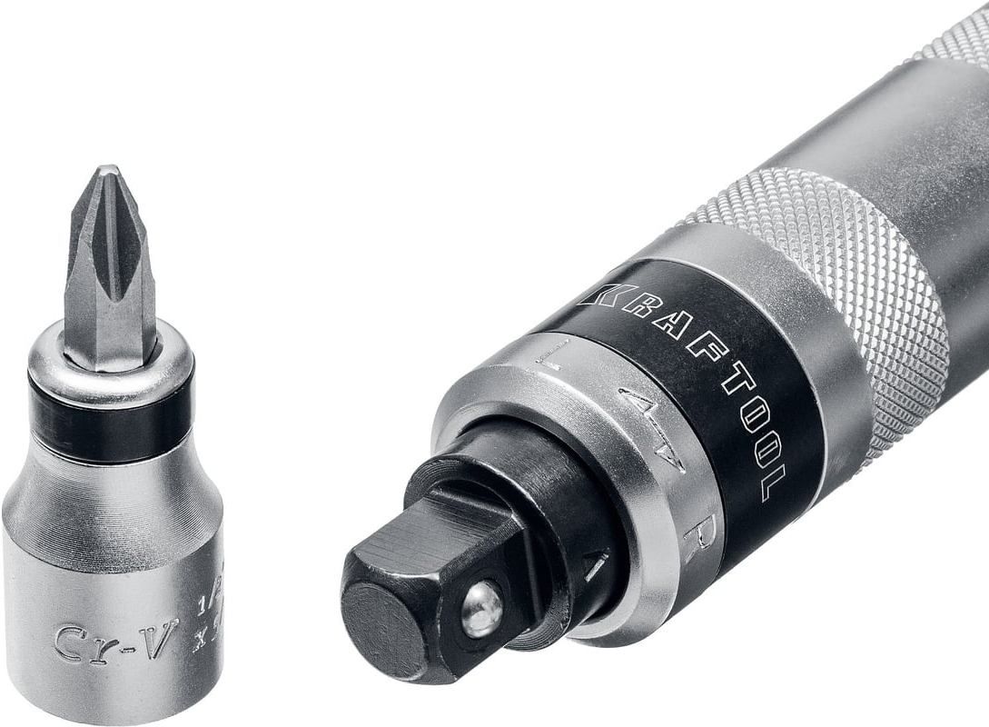 Отвертка ударно-поворотная с битами Kraftool ID-6 25555, 6 предметов - фото