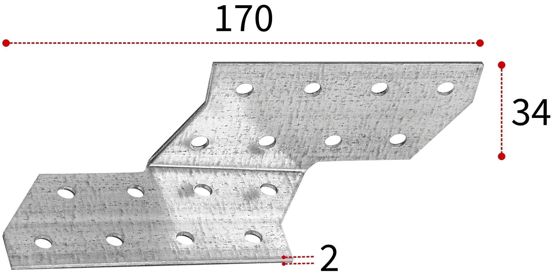 Держатель балки DBП правый 170х34х34х2 мм, оцинкованная сталь - фото