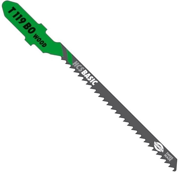 Пилка по дереву для электролобзика криволинейный рез T119BO Hawera F00Y240531, сталь HCS, 5 шт - фото