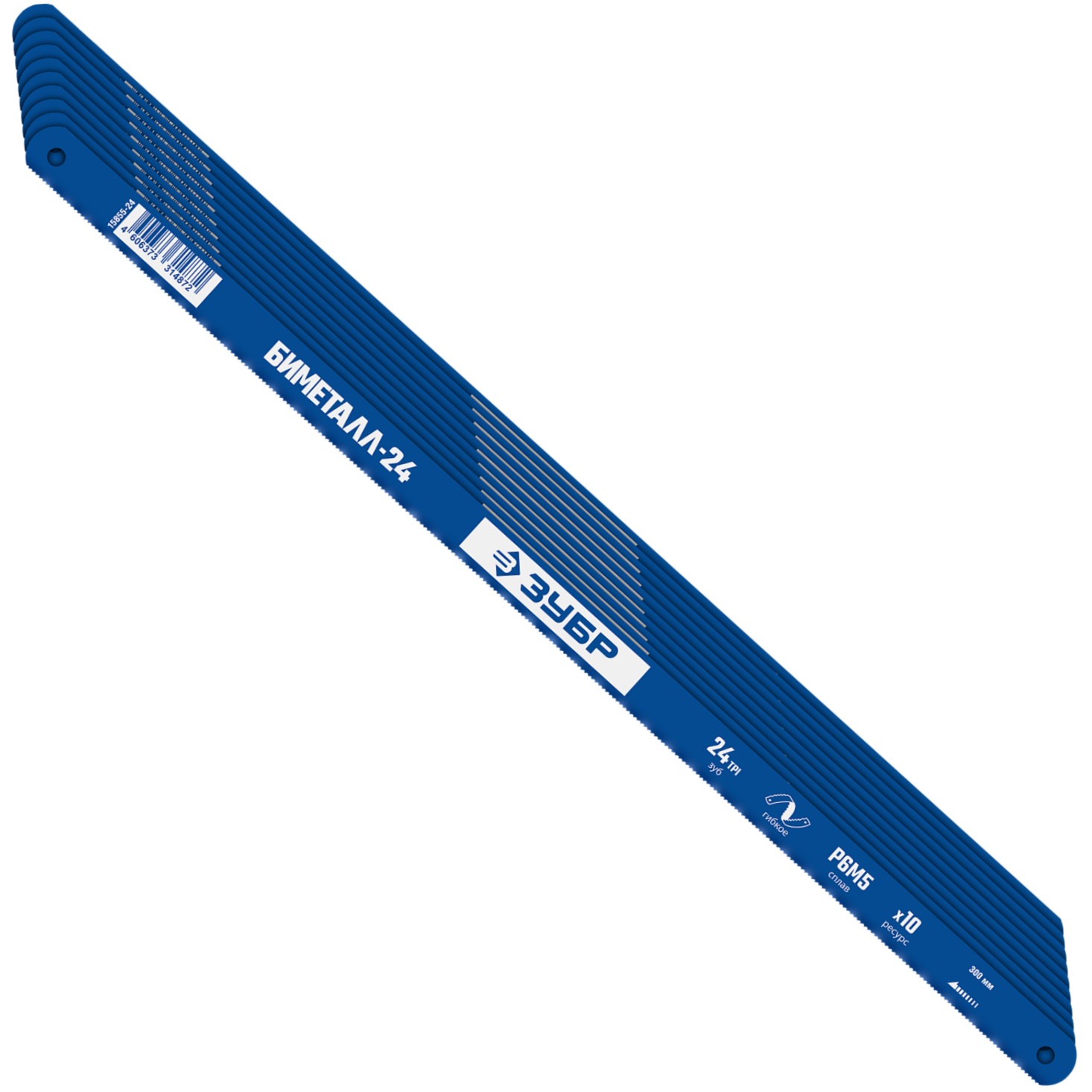 Полотно по металлу 300 мм 24 TPI ЗУБР Биметалл-24 15855-24-10_z01, 10 шт - фото