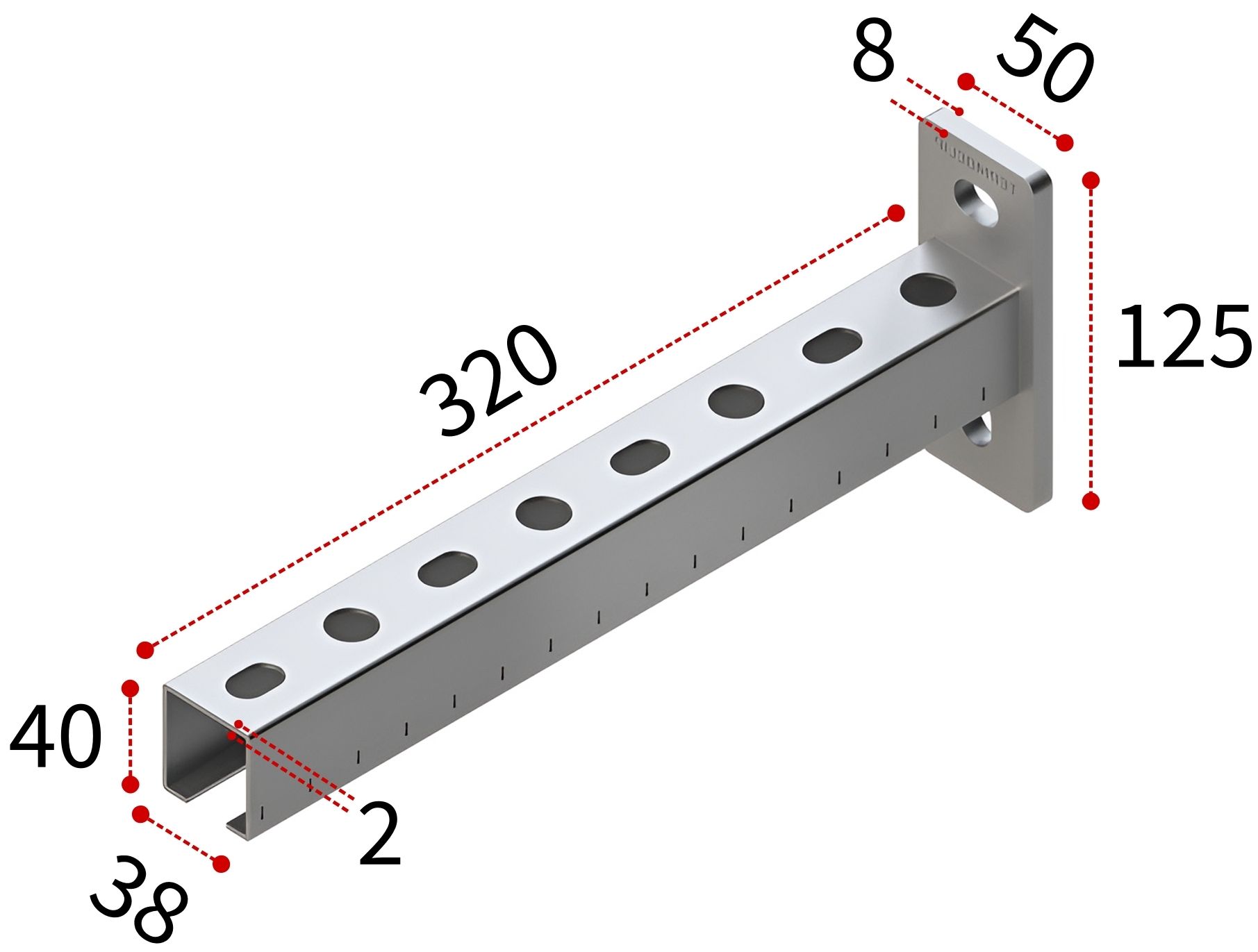 Консоль 38х40х2,0 - 320 TERMOCLIP - фото