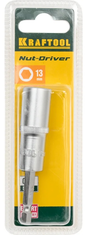 Бита с торцевой головкой 13 мм, удлиненная Kraftool 26396-13, хромованадиевая сталь - фото