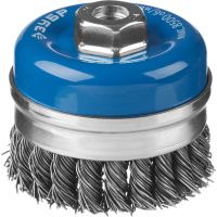 Щетка-крацовка чашечная усиленная для УШМ 80 мм, жгутированная проволока 0,8 мм, ЗУБР PROF 35271-080_z02 Щетка-крацовка чашечная усиленная для УШМ 80 мм, жгутированная проволока 0,8 мм, ЗУБР PROF 35271-080_z02