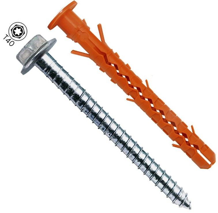 Дюбель 10х120 с прессшайбой на шурупе SW/TX40 Mungo 1120612, полиамид - фото