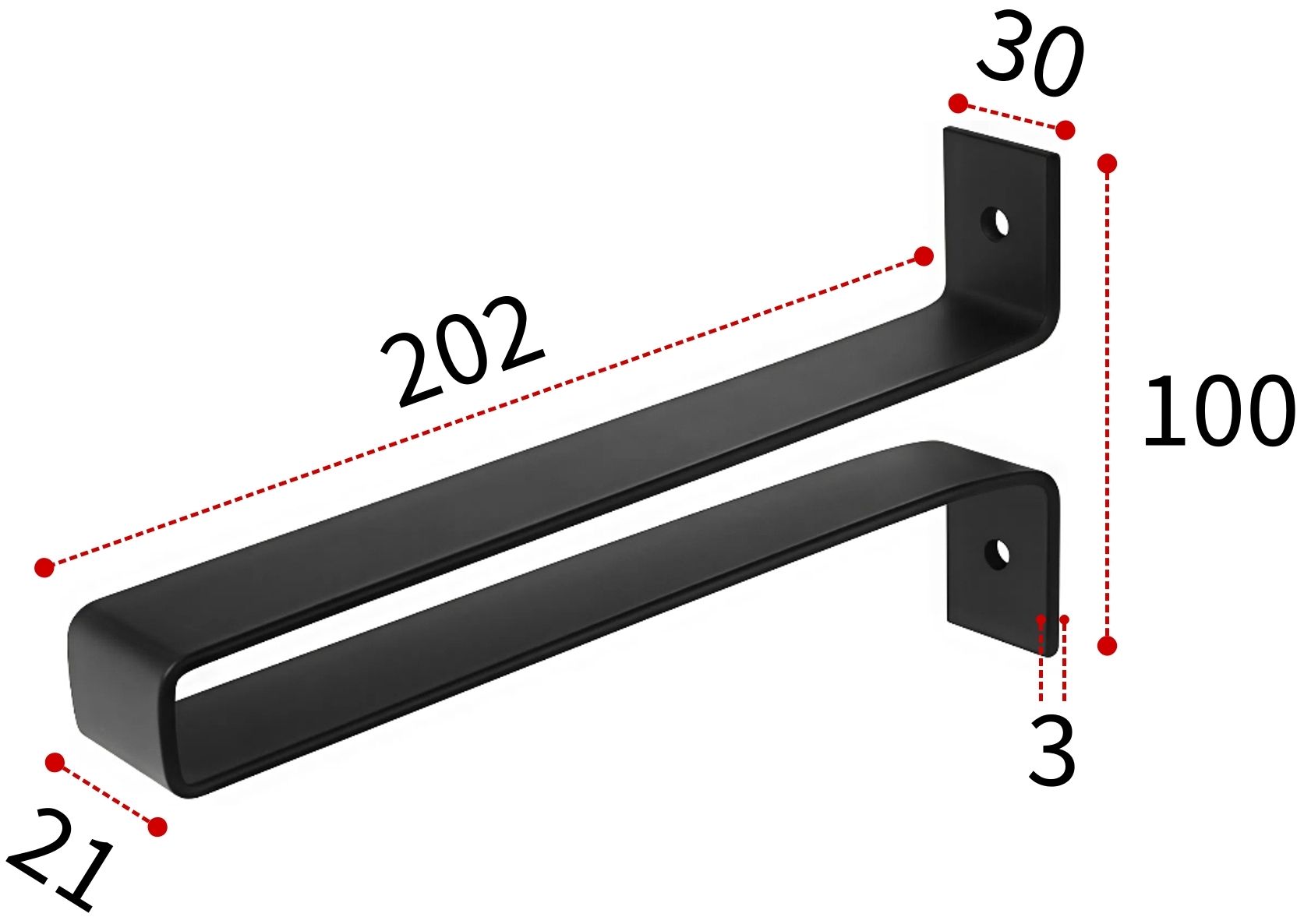 Кронштейн для полок 200 мм Домарт LOFT модель 8, белый/черный - фото