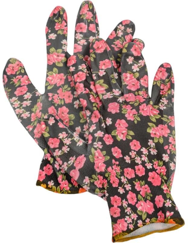 Перчатки садовые с прозрачным нитриловым покрытием, 13 класс, L-XL Grinda 11297-XL, чёрные - фото