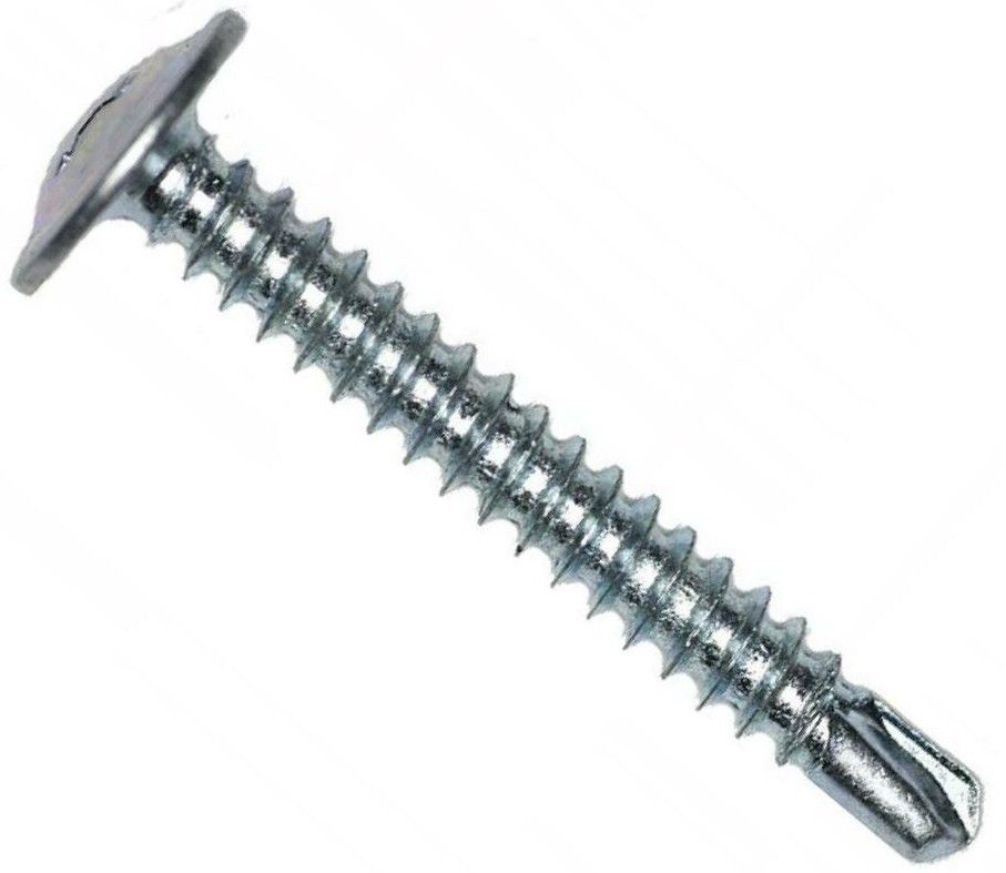Саморез с прессшайбой по металлу 4,2х32 мм (со сверлом), оцинкованный, 200 шт - фото