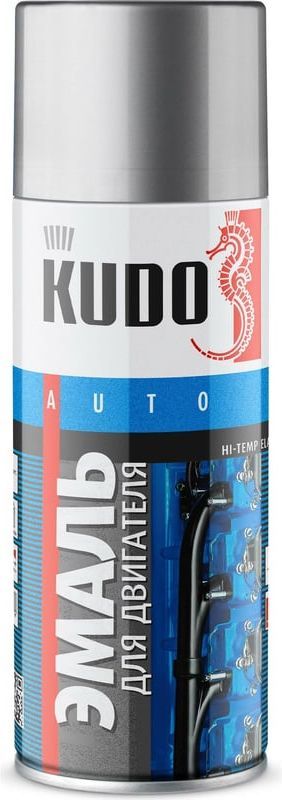 Эмаль для двигателя 520 мл Kudo KU-5132, серебро - фото