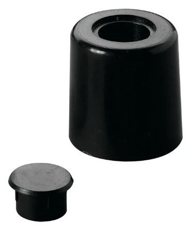 Ограничитель напольный 26,5х29 мм Gah Alberts 954727, черный пластик, 2 шт - фото