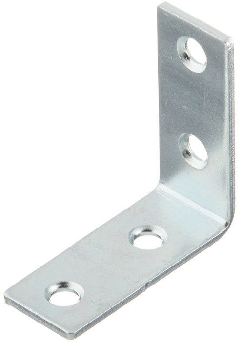 Уголок крепежный 50х50х15 мм двойная зенковка, оцинкованная сталь - фото