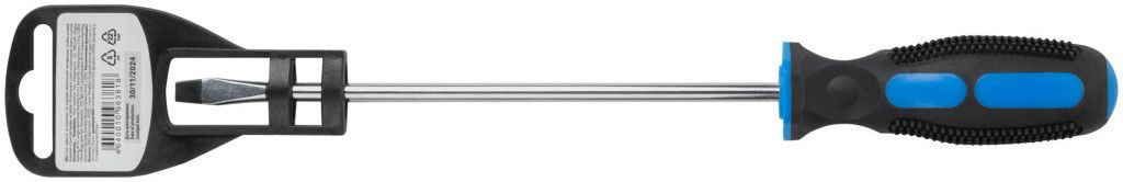 Отвертка с прорезиненной ручкой SLх150 мм FIT Универсал 55137, хромованадиевая сталь - фото