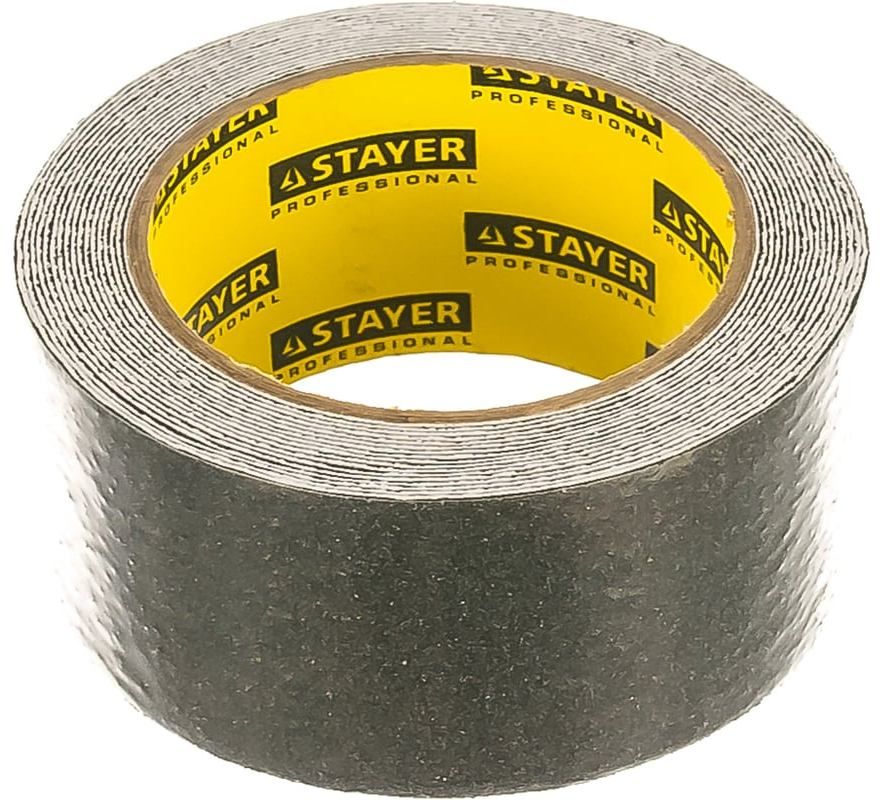 Лента клейкая противоскользящая 50 мм 5 м Stayer ProTape 12270-50-05, чёрная - фото